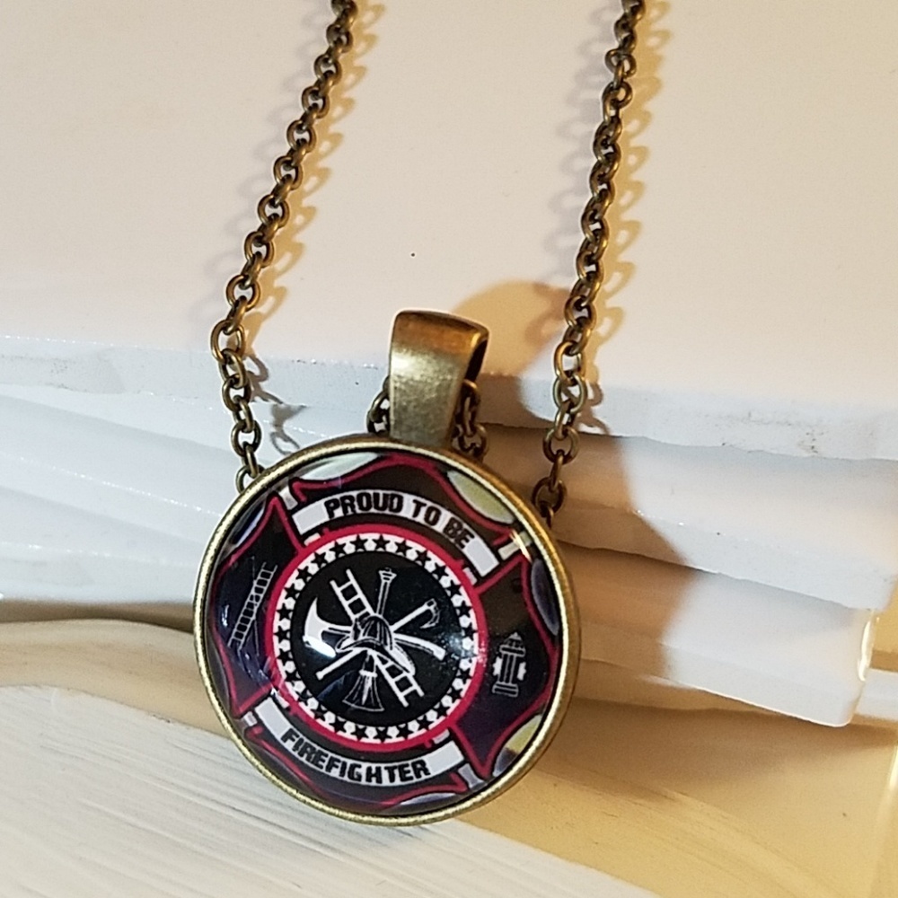 Proud to be a Firefighter Necklace 20" Chain